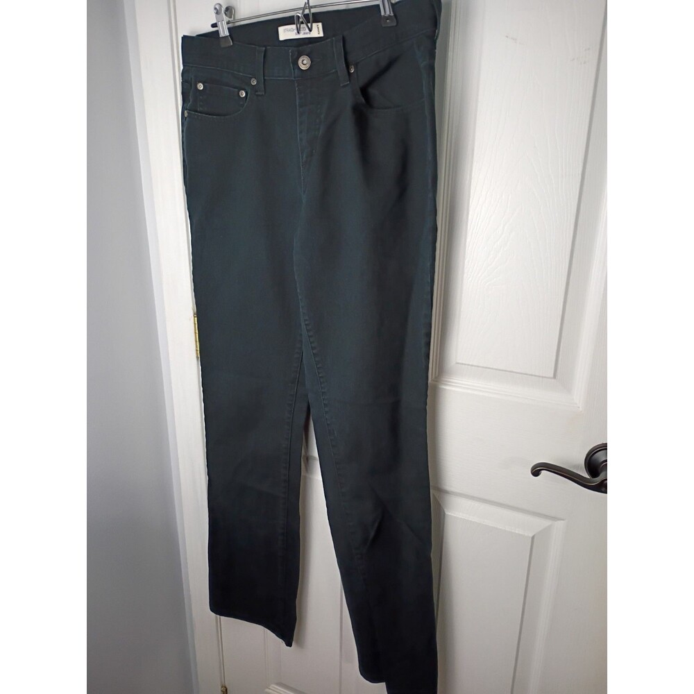Levi Strauss  Woman's 505 Black Denim Straight Leg 10Long Jeans Casual Norm Core